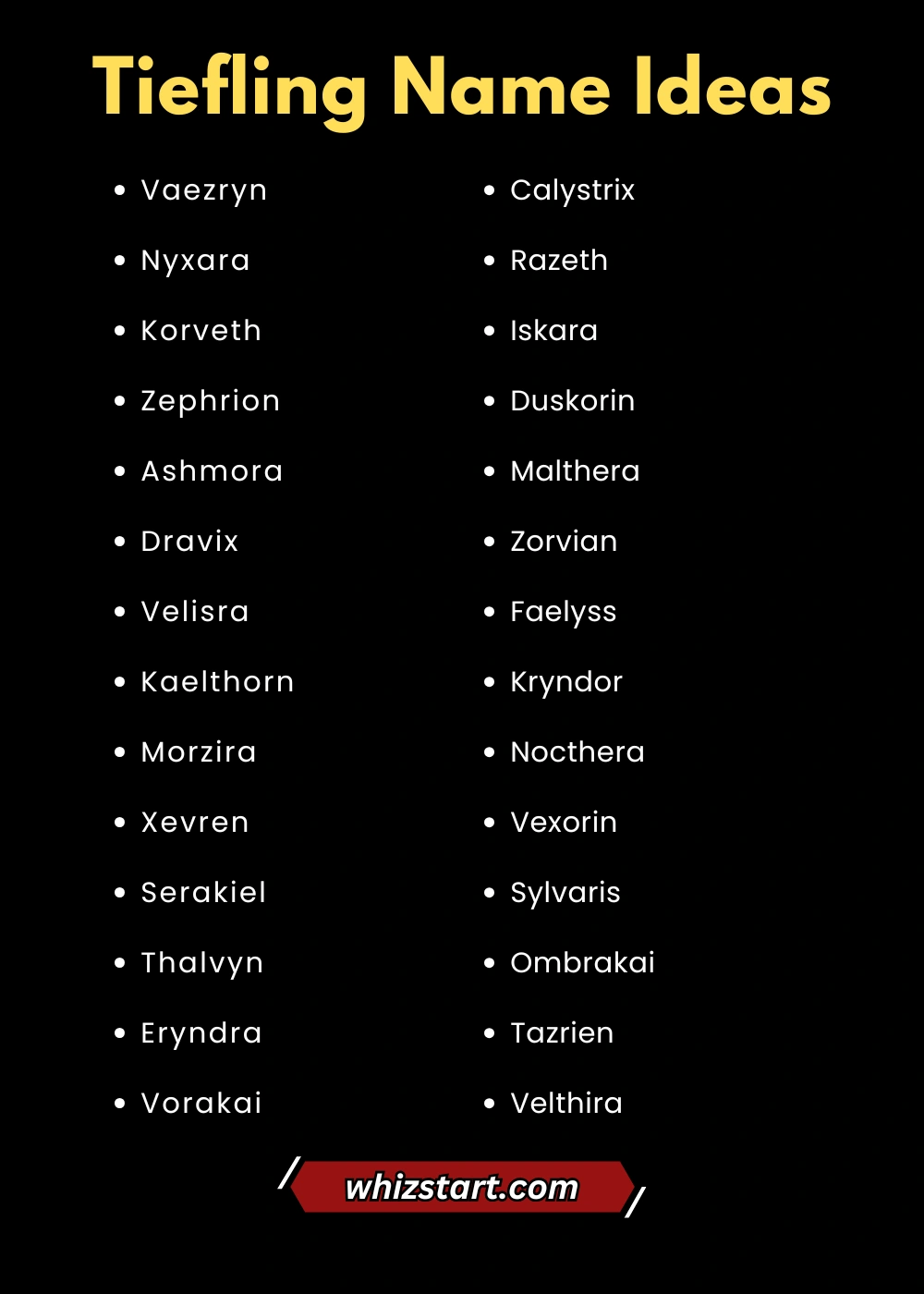 Tiefling Names