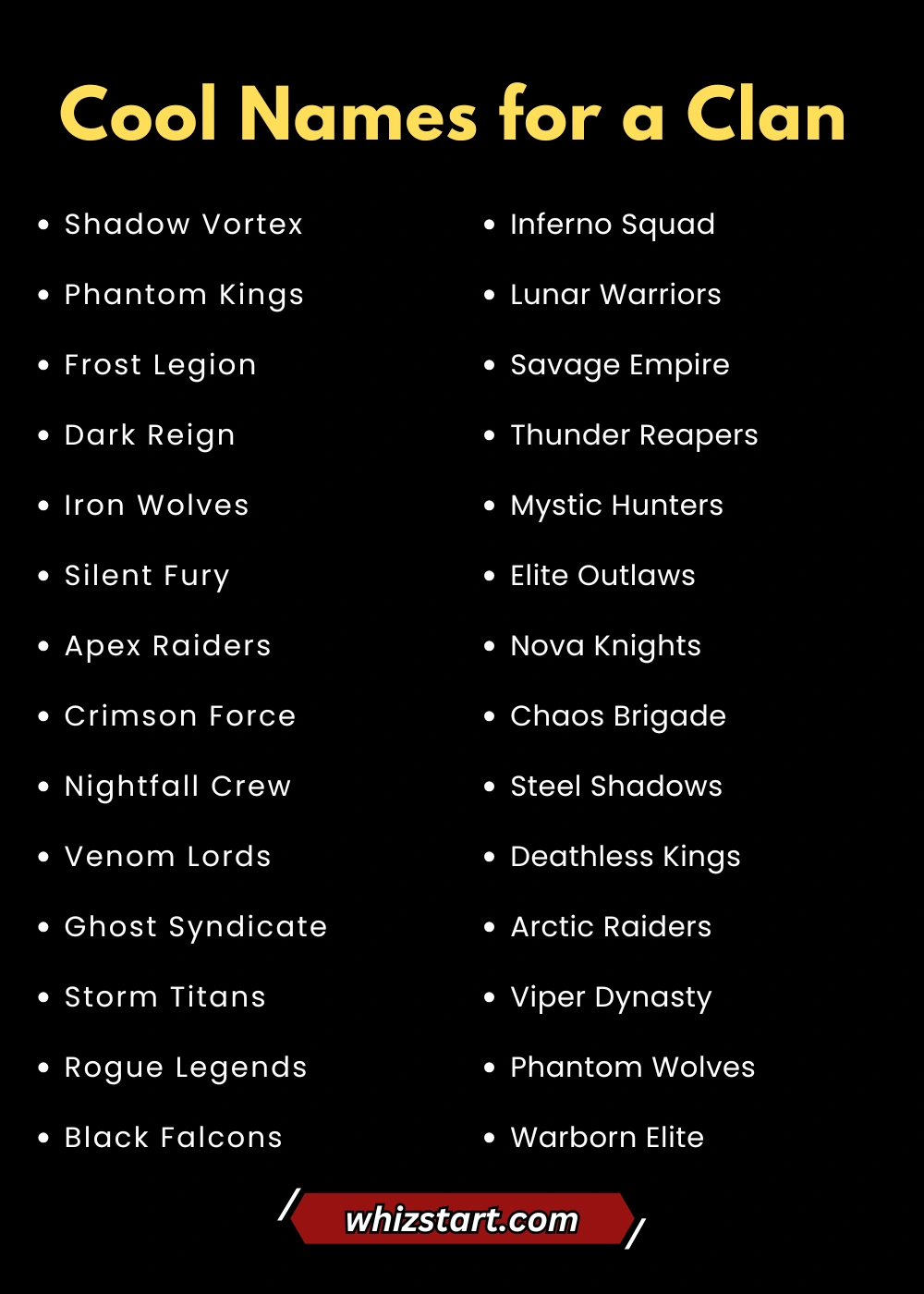 Cool Names for a Clan