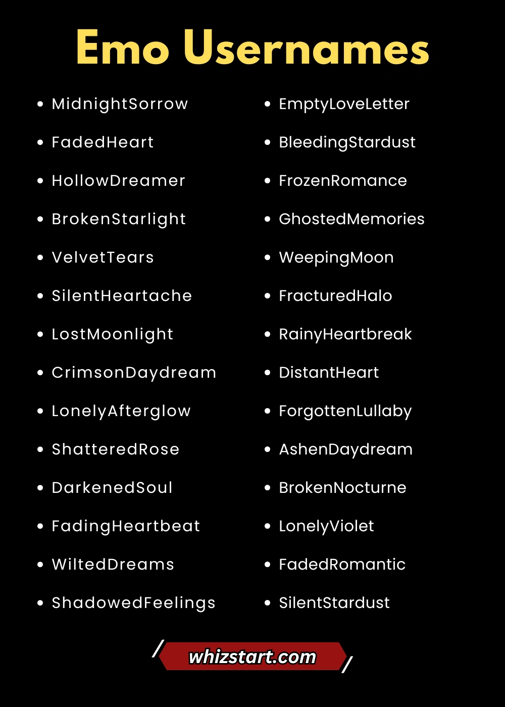 Emo Usernames