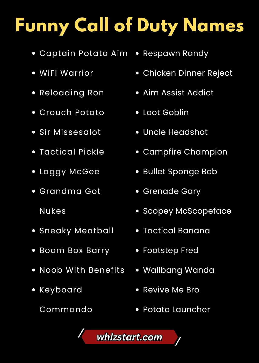 Funny Call of Duty Names