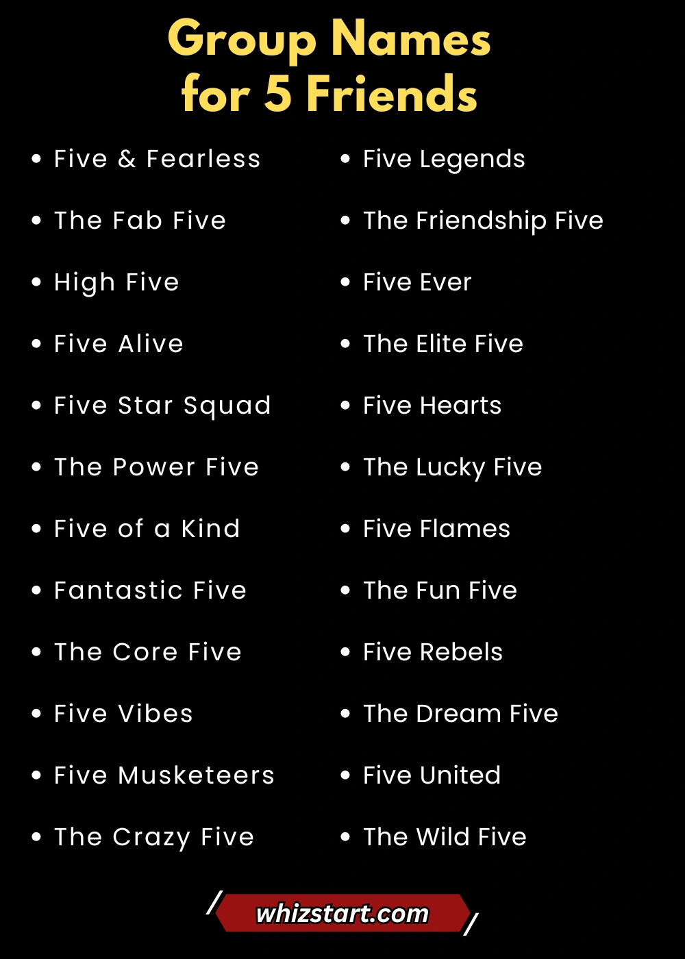 Group Names for 5 Friends