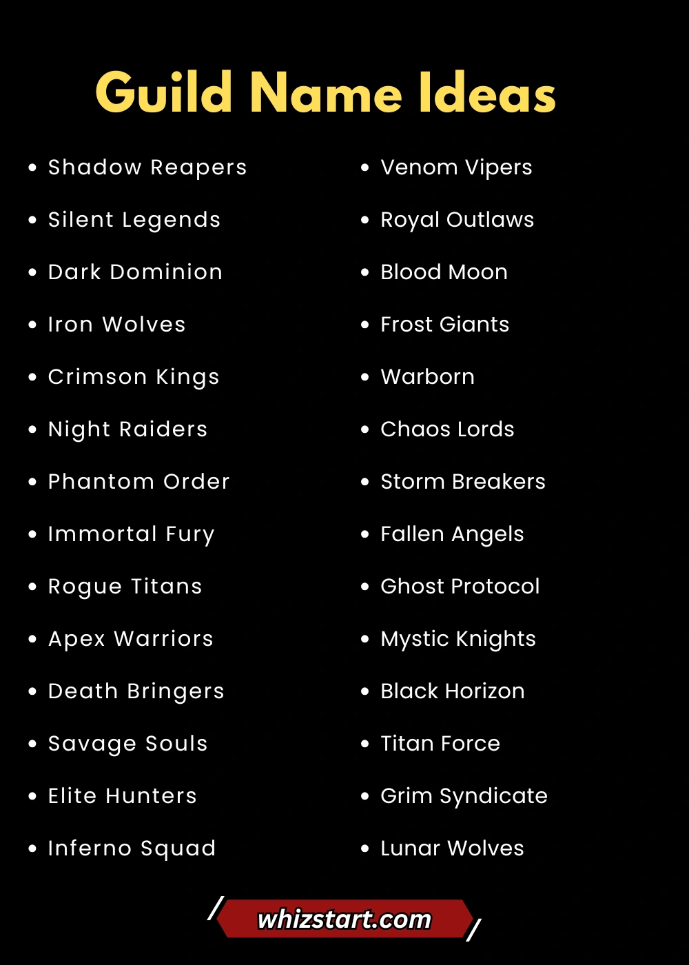 Guild Name Ideas