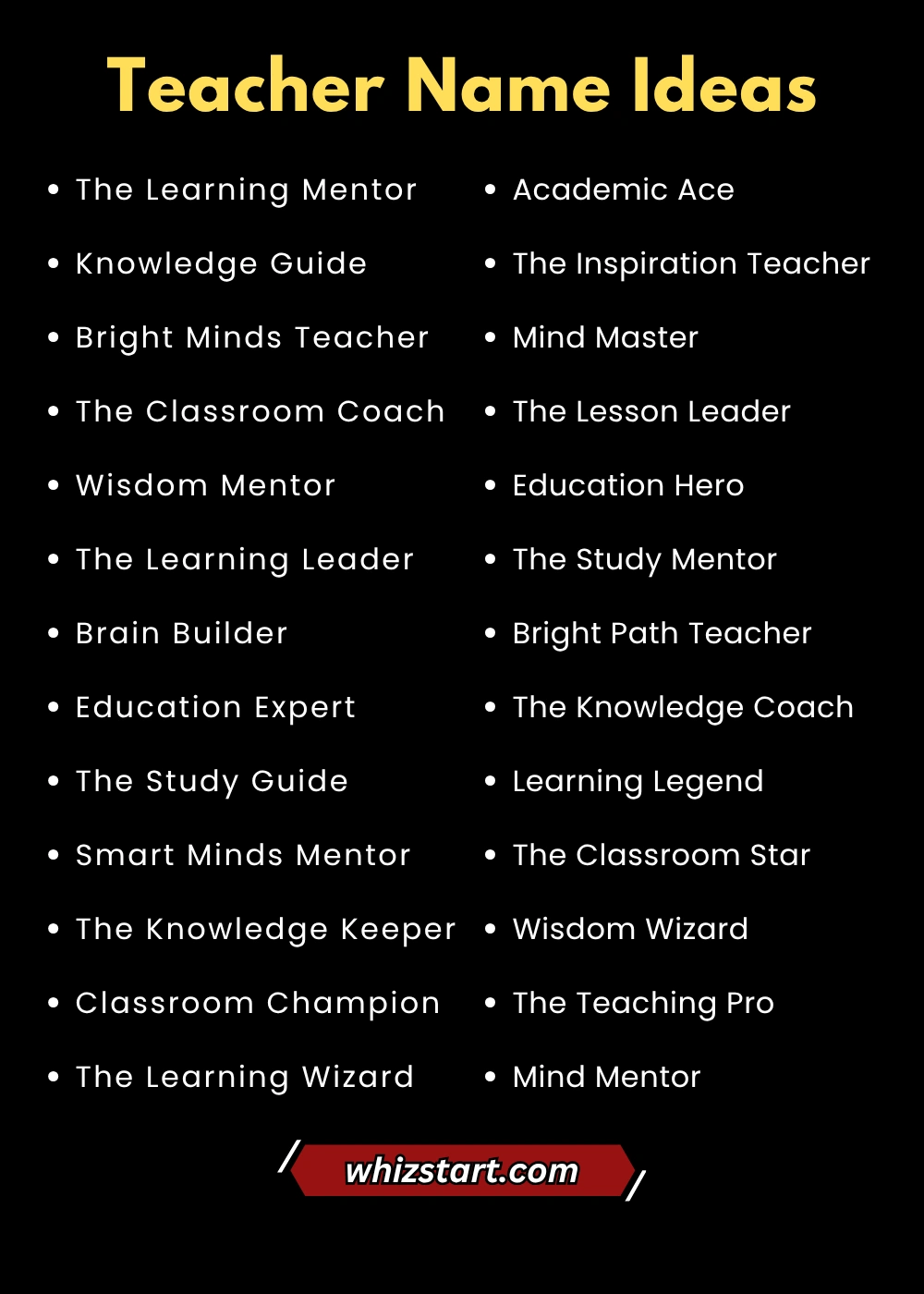 Teacher Name Ideas