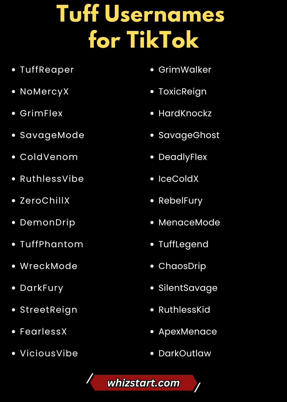 Tuff Usernames for TikTok