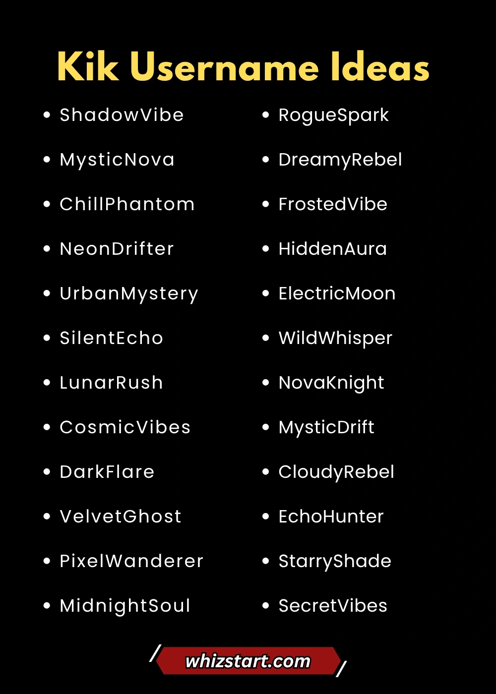 kik username ideas