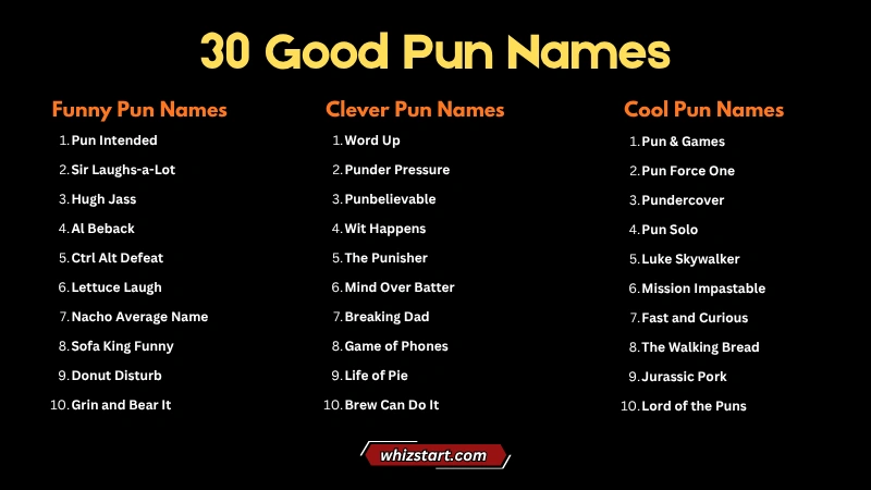 Good Pun Names