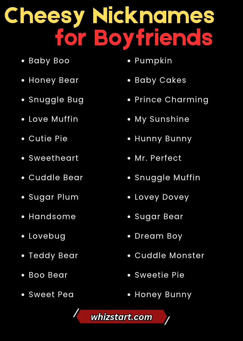 Cheesy Nicknames for Boyfriends