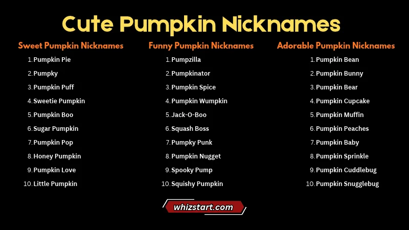 Cute Pumpkin Nicknames