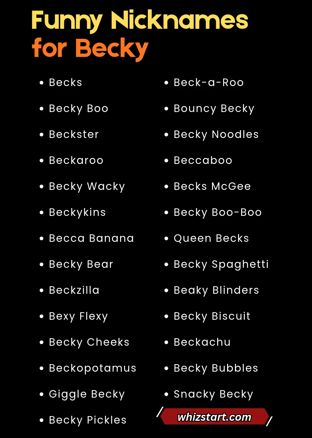Funny Nicknames for Becky