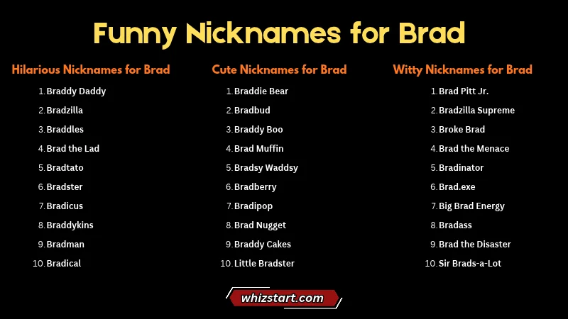Funny Nicknames for Brad