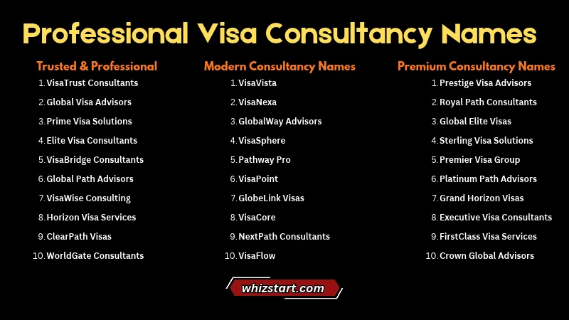 Professional Visa Consultancy Names