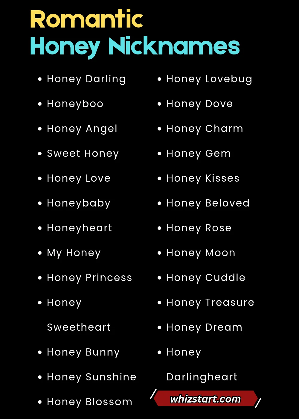 Romantic Honey Nicknames